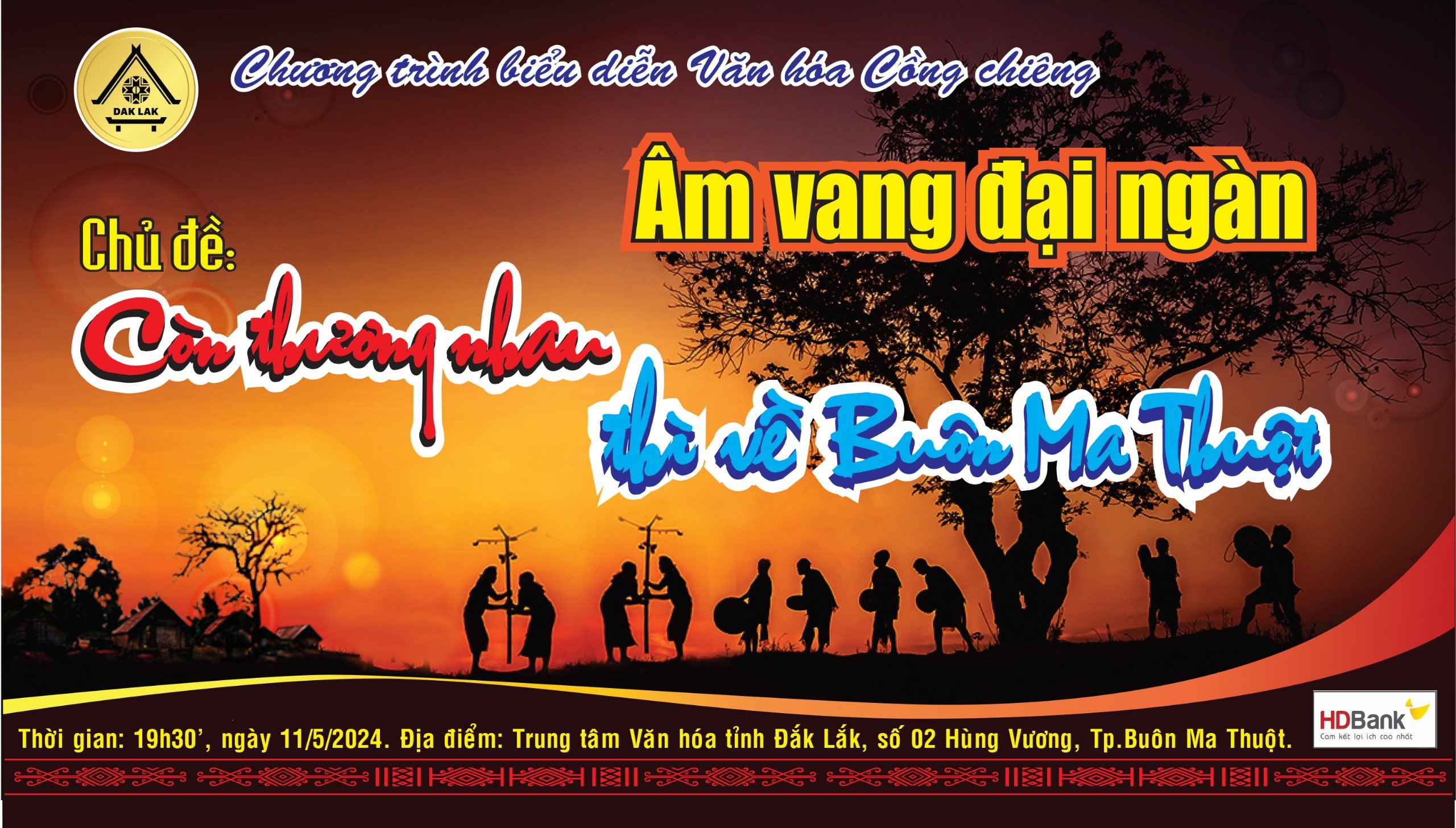 CHƯƠNG TRÌNH BIỂU DIỄN VĂN HÓA CỒNG CHIÊNG "ÂM VANG ĐẠI NGÀN" PHỤC VỤ NHÂN DÂN VÀ DU KHÁCH